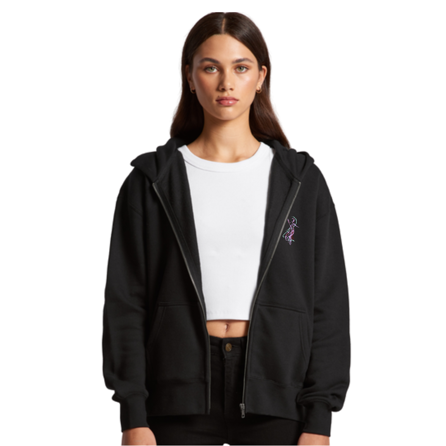 Adult Oversized Hooded Full-Zip Sweatshirt, Black | American Youth