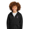 Youth Hooded Full-Zip Sweatshirt Front View Black